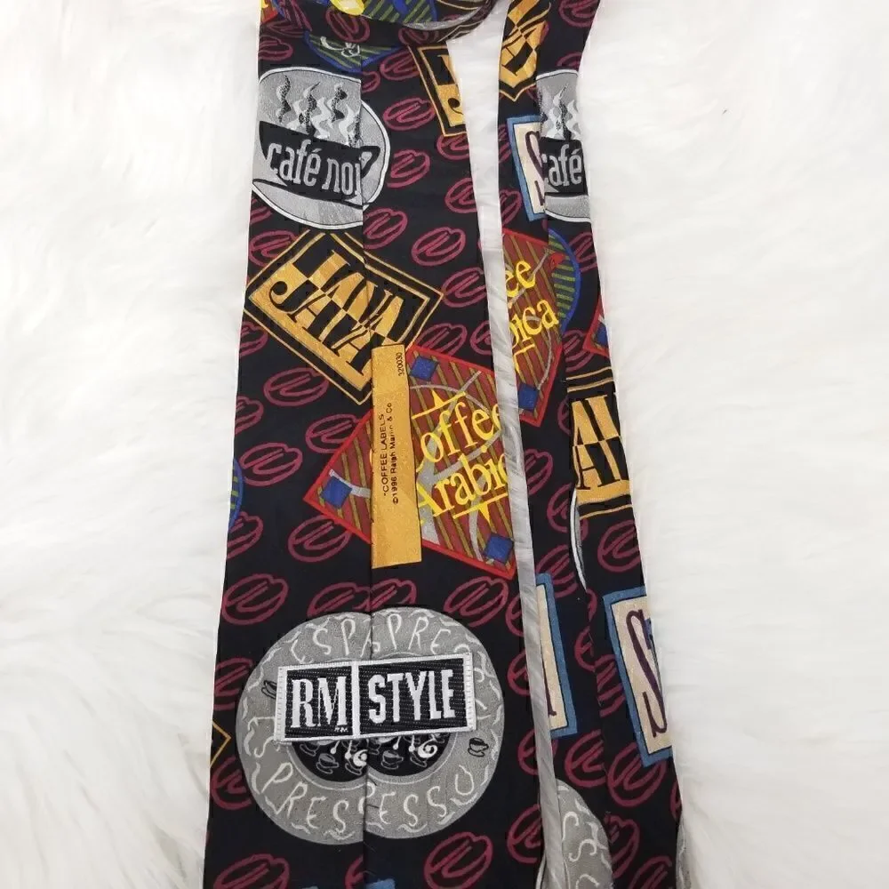 Ralph Marlin RM Style Coffee Labels Tie Espresso